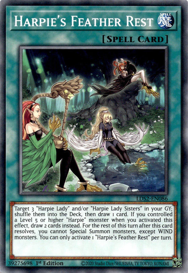 Yugioh Harpie's Feather Rest LDS2-EN086 Common 1st Edition NM