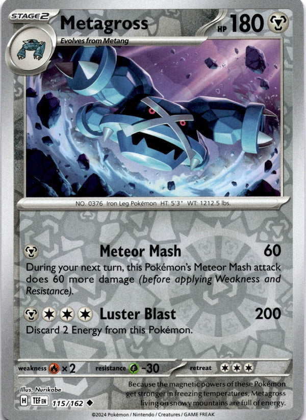 Pokemon Metagross 115/162 Temporal Forces Reverse Holo NM