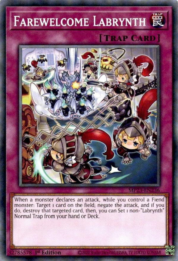 Yugioh Farewelcome Labrynth MP23-EN236 Common 1st Edition NM
