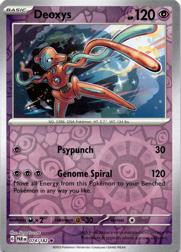 Pokemon Deoxys 074/182 Paradox Rift Reverse Holo NM