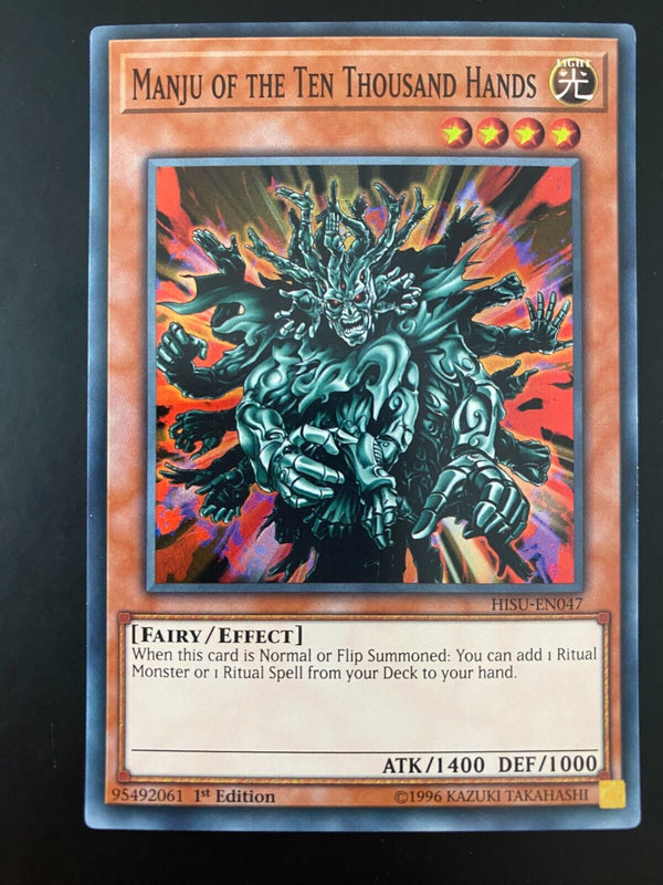 Yugioh Manju of the Ten Thousand Hands HISU-EN047 1st Edition NM