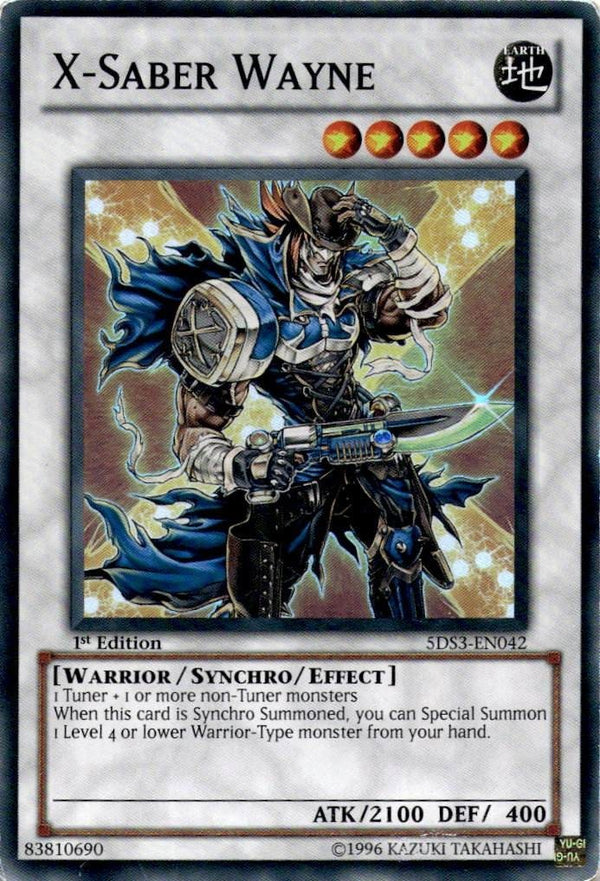Yugioh X-Saber Wayne 5DS3-EN042 Super Rare 1st Edition HP