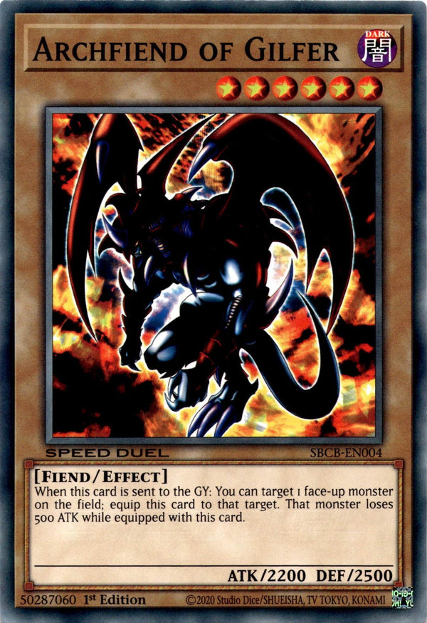 Yugioh Archfiend of Gilfer SBCB-EN004 Speed Duel Common 1st Edition NM