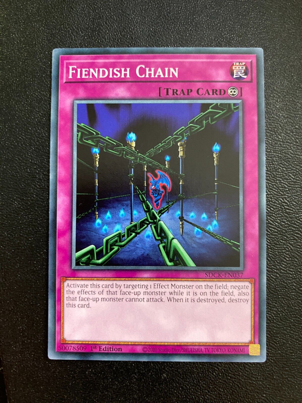 Yugioh Fiendish Chain SDCK-EN037 Common 1st Edition NM