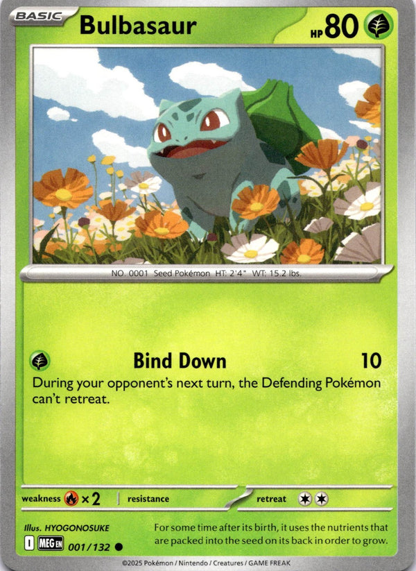 Pokemon Bulbasaur 001/132 Mega Evolution Non Holo NM