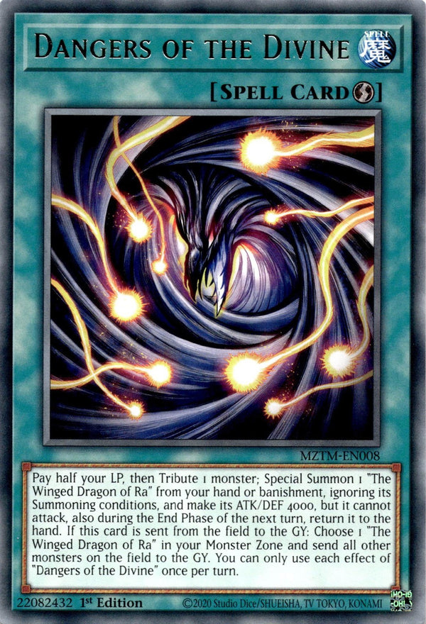 Yugioh Dangers of the Divine MZTM-EN008 Rare 1st Edition NM