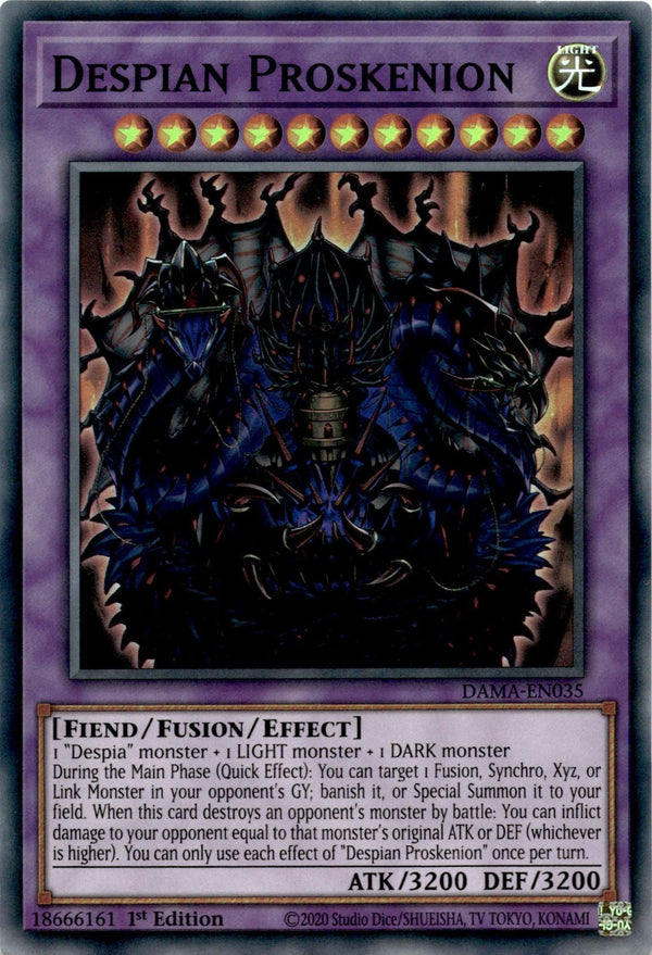 Yugioh Despian Proskenion DAMA-EN035 Super Rare 1st Edition VLP/NM