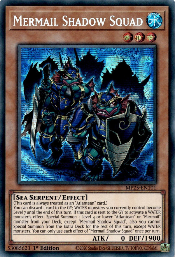 Yugioh Mermail Shadow Squad MP25-EN101 Secret Rare 1st Edition NM