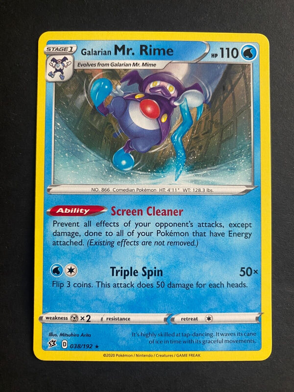 Pokemon Galarian Mr. Rime 038/192 Rebel Clash Rare Non Holo NM