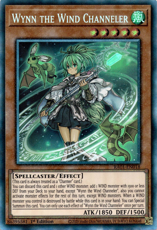 Yugioh Wynn the Wind Channeler RA01-EN018 Collector’s Rare 1st Edition NM