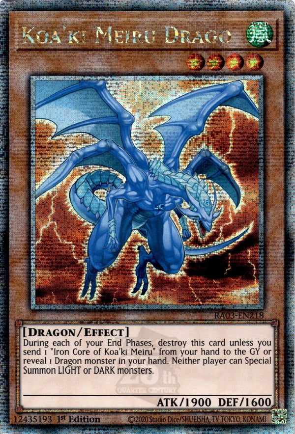 Yugioh Koa'ki Meiru Drago RA03-EN218 Quarter Century Rare 1st Edition NM