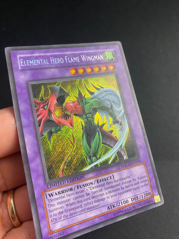 Yugioh Elemental Hero Flame Wingman EHC1-EN004 Secret Rare Limited Edition MP