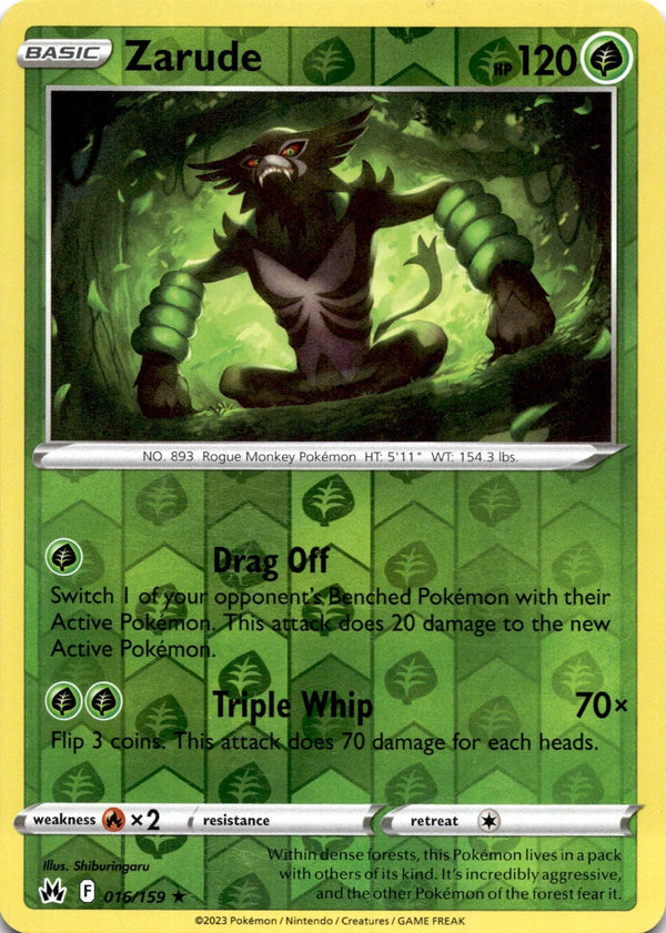 Pokemon Zarude 016/159 Crown Zenith Reverse Holo MP/LP