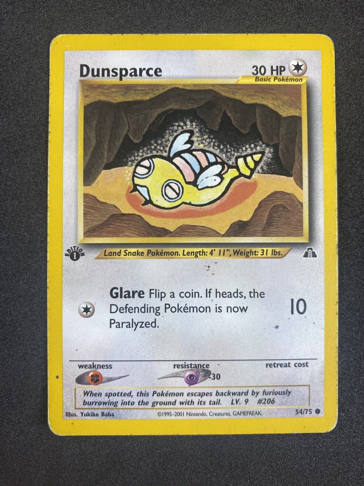 Pokemon Dunsparce 54/75 1st Edition Neo Discovery HP