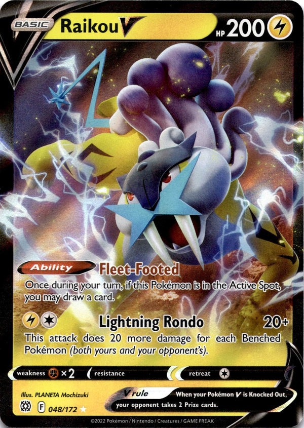 Pokemon Raikou V 048/172 Brilliant Stars Full Art Holo NM