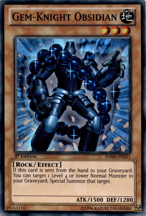 Yugioh Gem-Knight Obsidian HA06-EN031 Super Rare 1st Edition NM