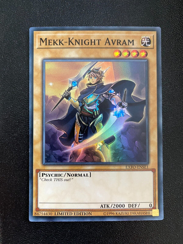 Yugioh Mekk-Knight Avram EXFO-ENSE1 Super Rare Limited Edition LP/VLP