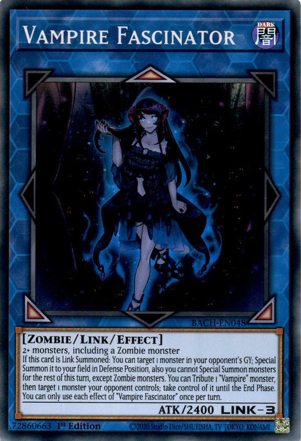 Yugioh Vampire Fascinator BACH-EN048 Super Rare 1st Edition NM