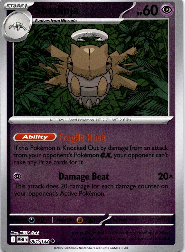 Pokemon Shedinja 061/132 Mega Evolution Reverse Holo NM