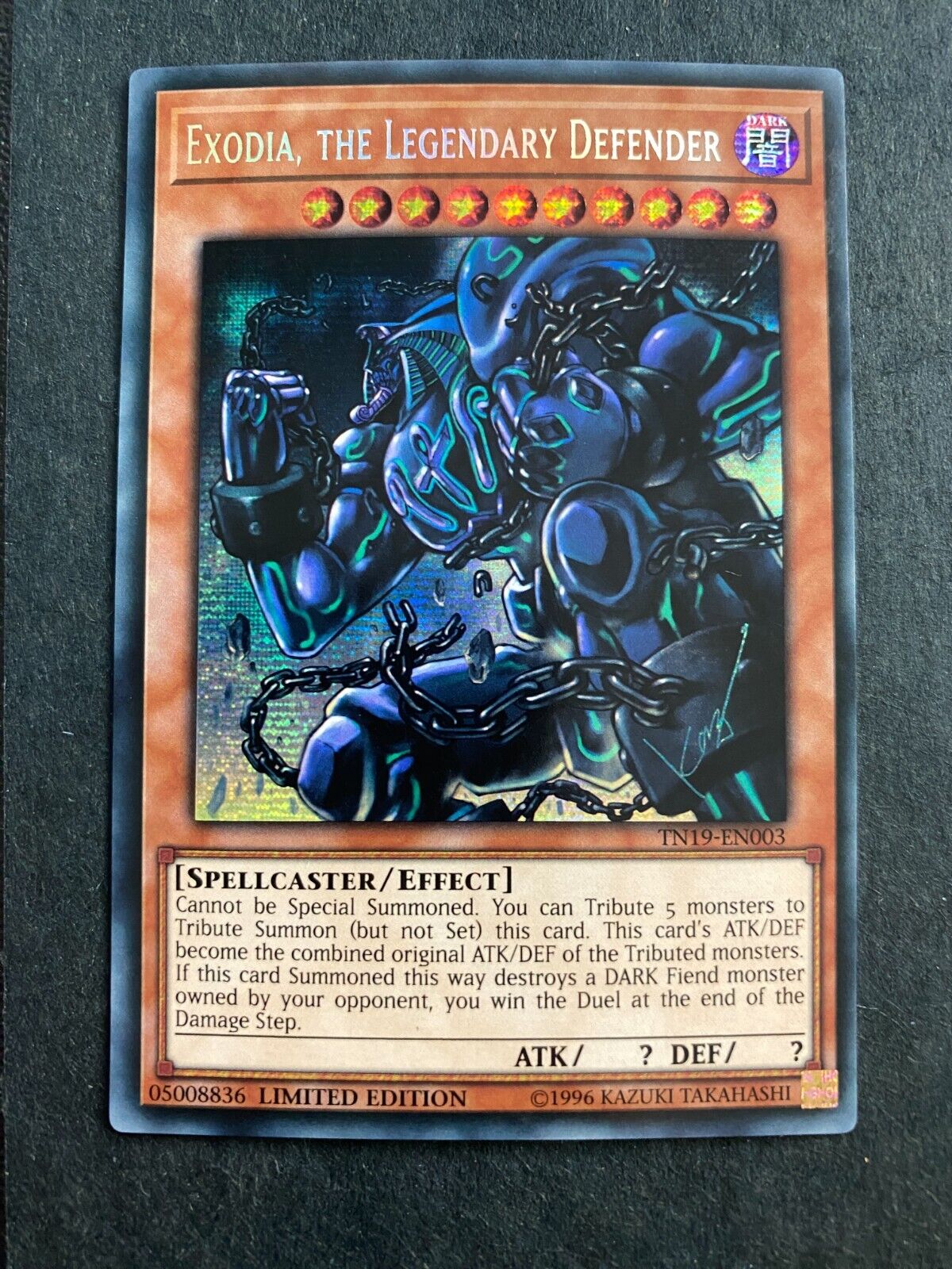 Yugioh Exodia, the Legendary Defender TN19-EN003 Secret Rare Limited Edition LP