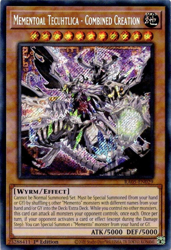 Yugioh Mementoal Tecuhtlica - Combined Creation RA05-EN029 NA Print Secret R NM