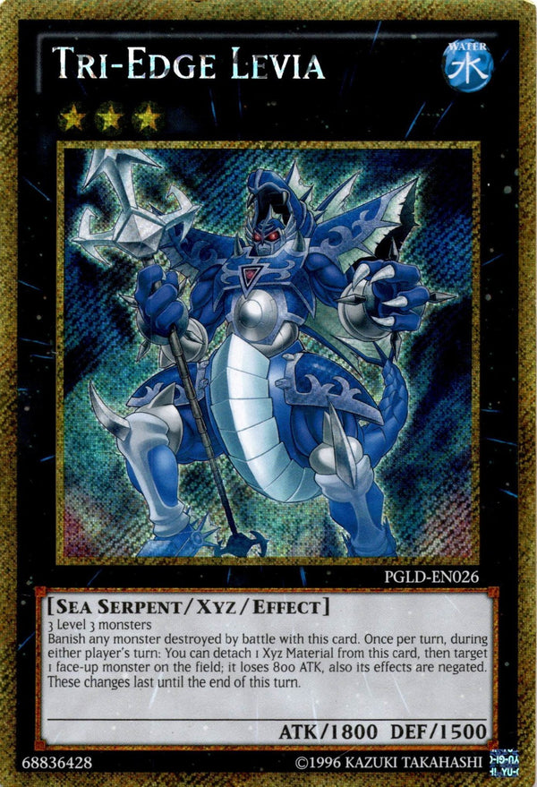 Yugioh Tri-Edge Levia PGLD-EN026 Premium Gold Rare Unlimited Edition MP/LP