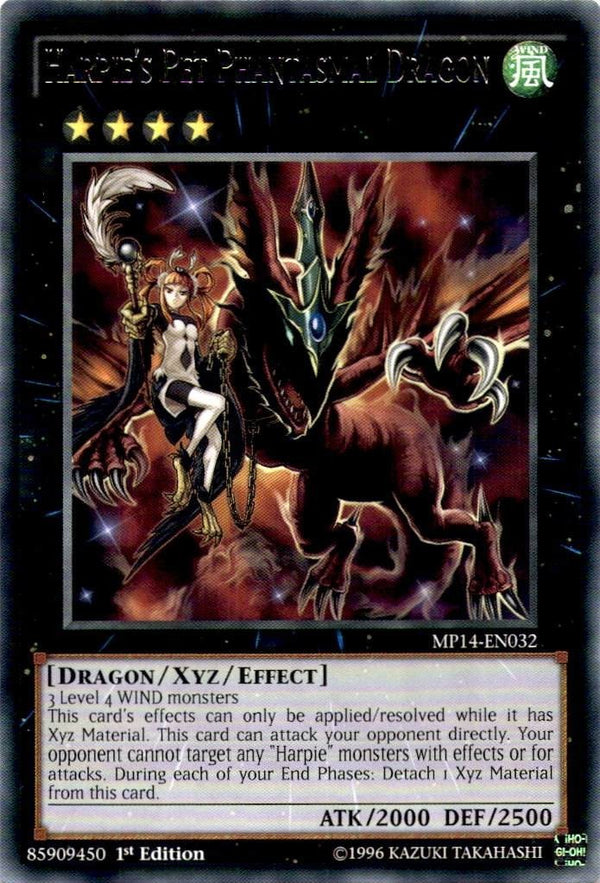 Yugioh Harpie's Pet Phantasmal Dragon MP14-EN032 Rare 1st Edition NM