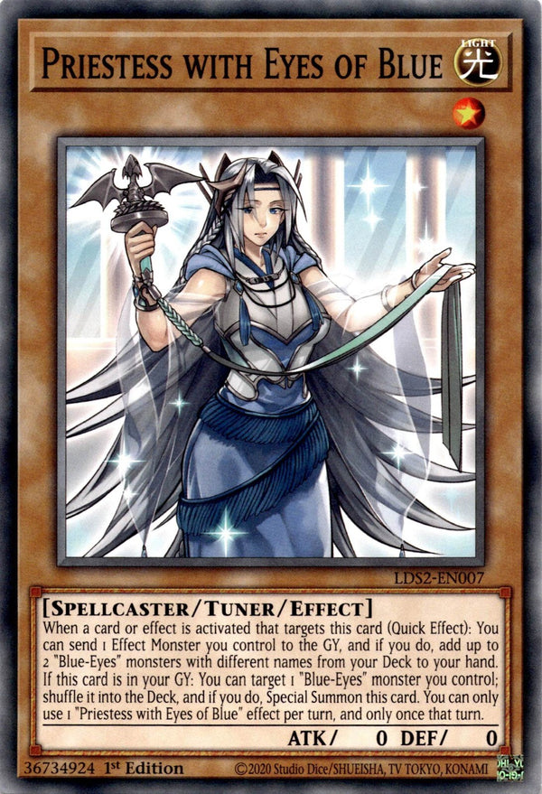 Yugioh Priestess with Eyes of Blue LDS2-EN007 Common 1st Edition NM