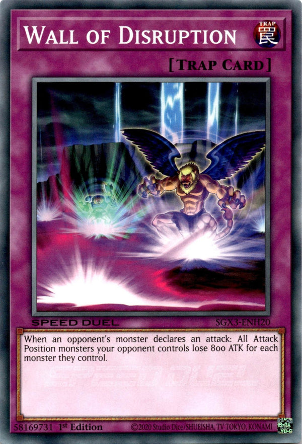 Yugioh Wall of Disruption SGX3-ENH20 Speed Duel Common 1st Edition NM