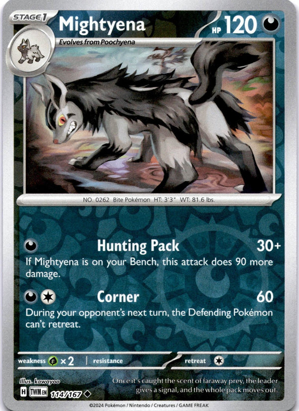 Pokemon Mightyena 114/167 Twilight Masquerade Reverse Holo NM