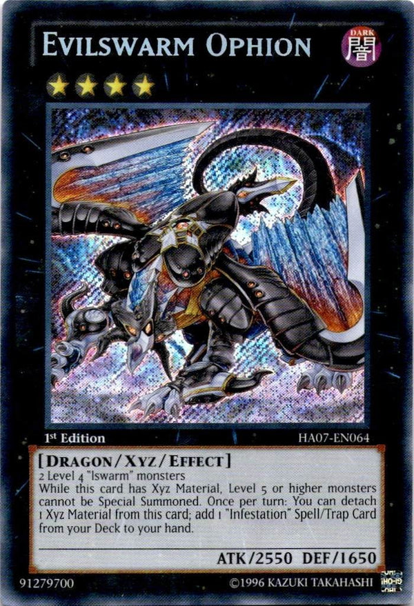 Yugioh Evilswarm Ophion HA07-EN064 Secret Rare 1st Edition MP/LP