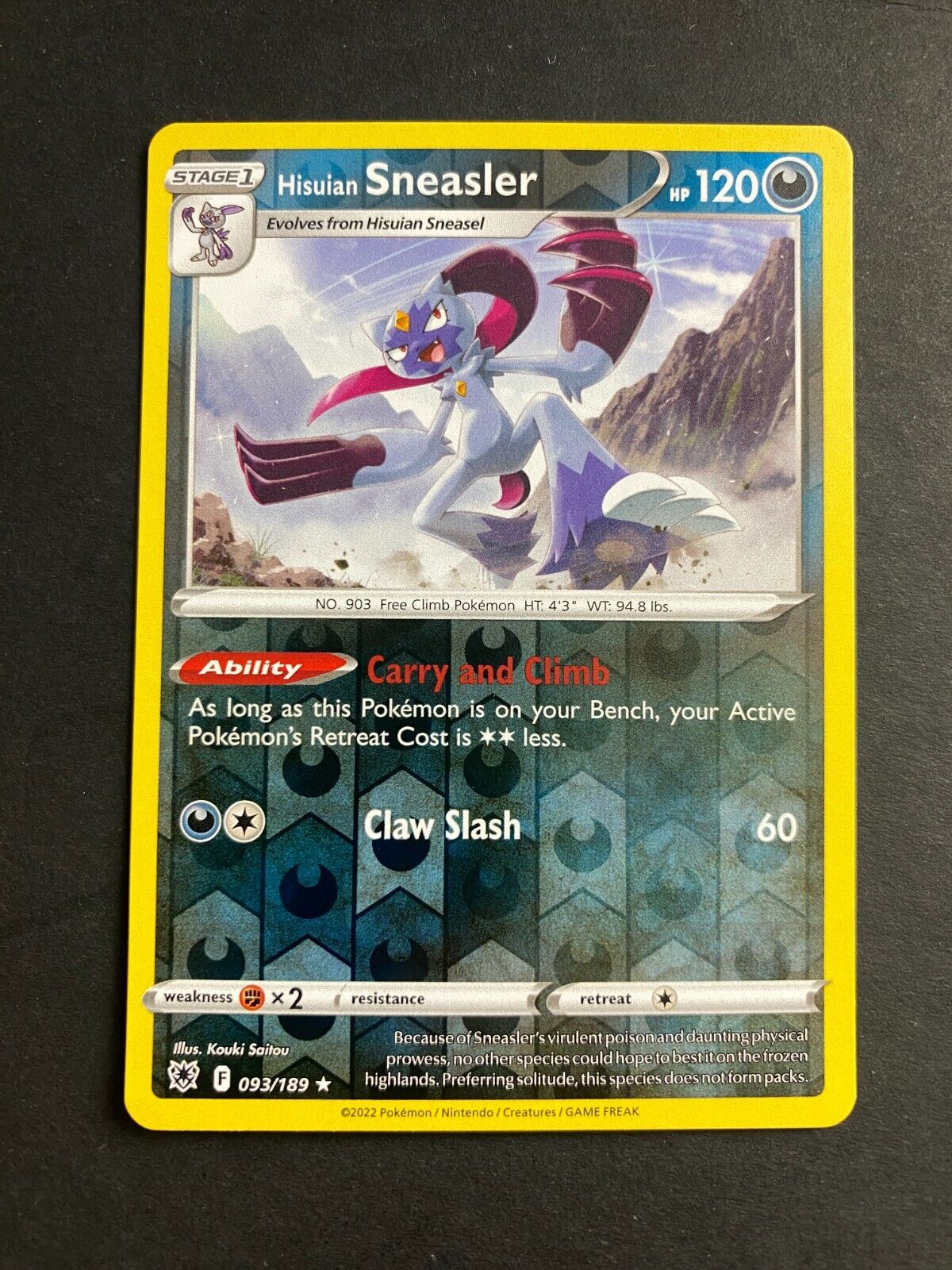 Pokemon Hisuian Sneasler 093/189 Astral Radiance Reverse Holo NM