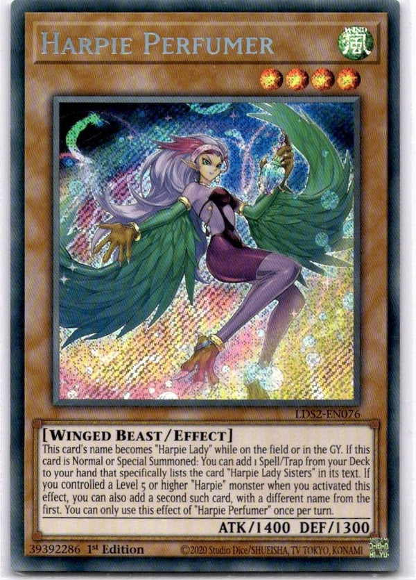 Yugioh Harpie Perfumer LDS2-EN076 Secret Rare 1st Edition NM