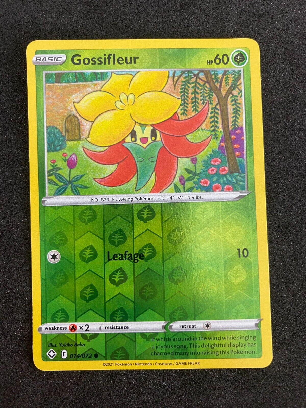 Pokemon Gossifleur 014/072 Shining Fates Reverse Holo NM-MINT