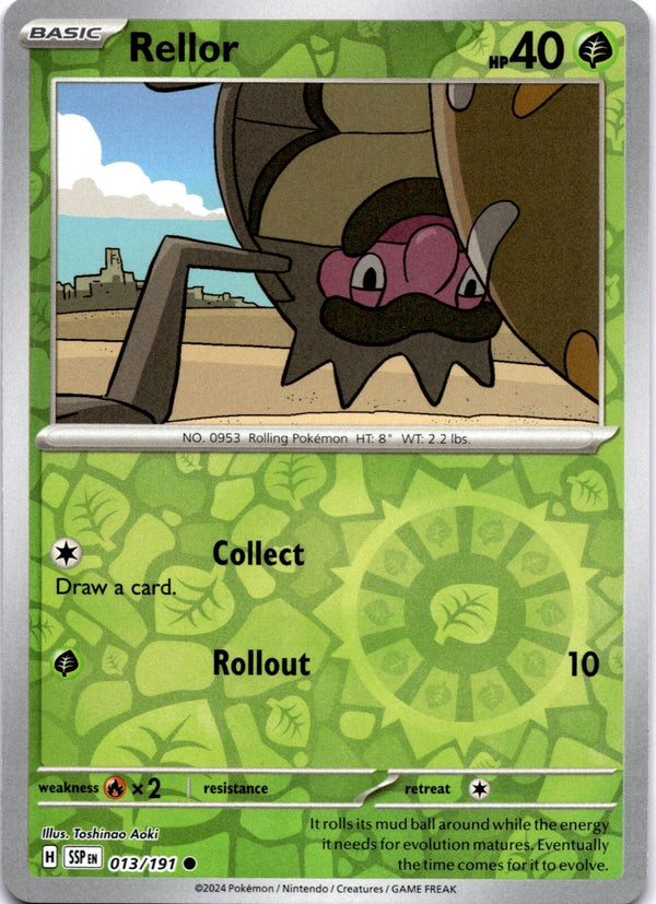 Pokemon Rellor 013/191 Surging Sparks Reverse Holo NM