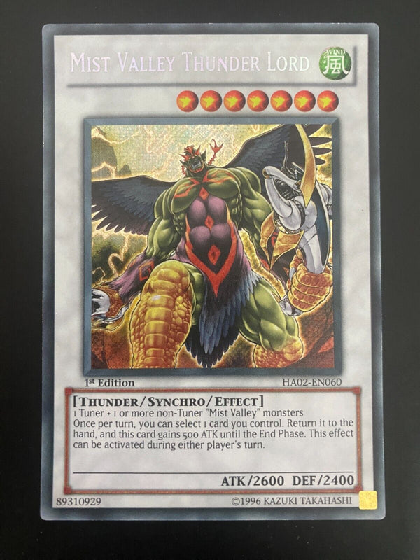 Yugioh Mist Valley Thunder Lord HA02-EN060 Secret Rare 1st Edition MP/LP