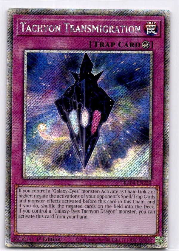 Yugioh Tachyon Transmigration RA04-EN220 Platinum Secret Rare 1st Edition NM