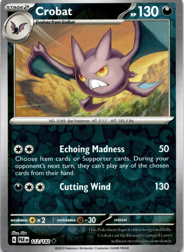 Pokemon Crobat 112/182 Paradox Rift Reverse Holo NM