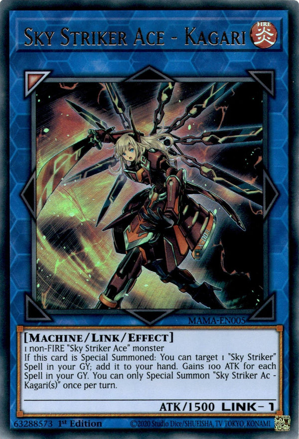 Yugioh Sky Striker Ace - Kagari MAMA-EN005 Ultra Rare 1st Edition NM