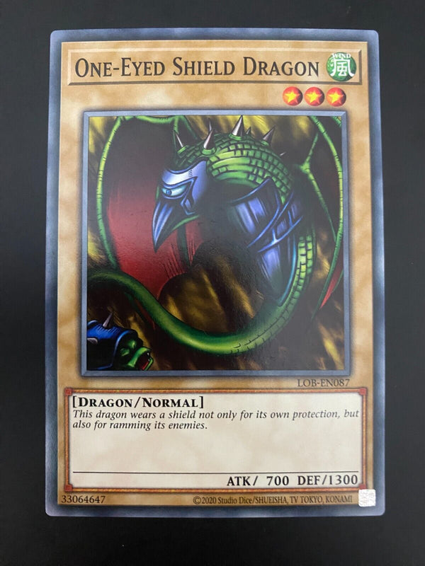 Yugioh One-Eyed Shield Dragon LOB-EN087 Unlimited Edition Common NM/MINT