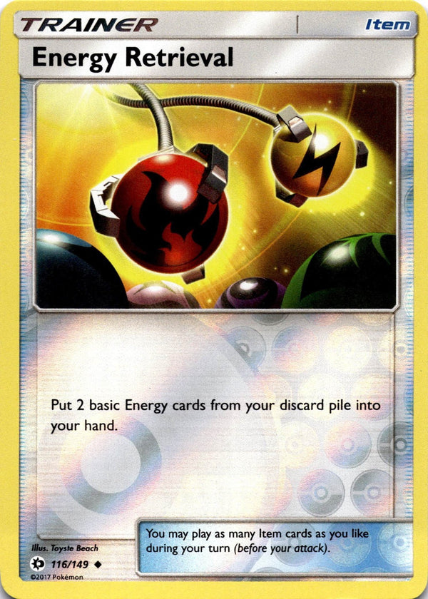 Pokemon Energy Retrieval 116/149 Sun Moon Base Reverse Holo NM