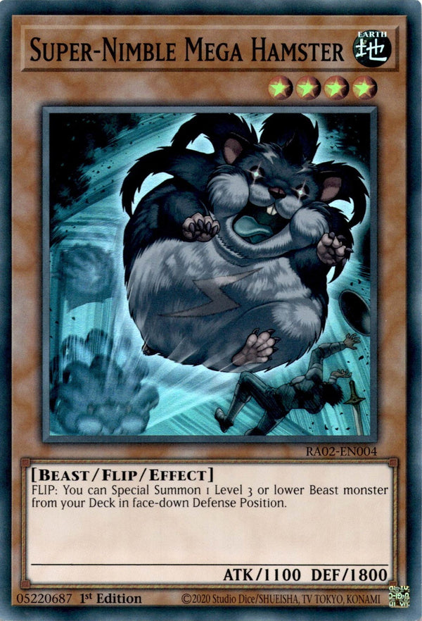 Yugioh Super-Nimble Mega Hamster RA02-EN004 Super Rare 1st Edition NM