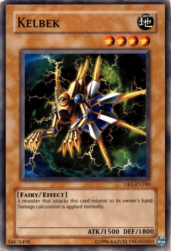 Yugioh Kelbek DR1-EN240 Common Unlimited Edition DAMAGED