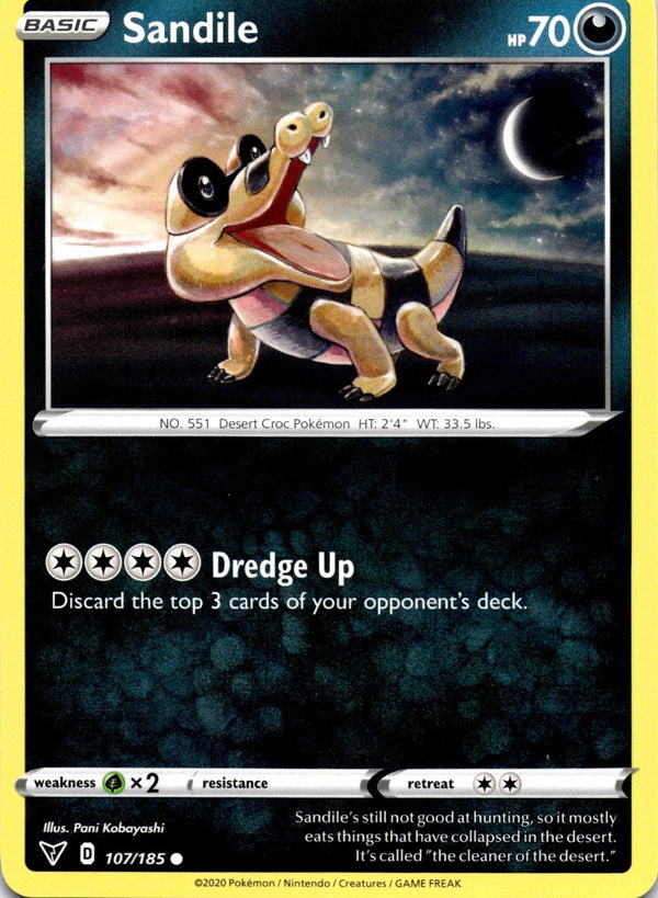 Pokemon Sandile 107/185 Vivid Voltage Non Holo VLP/NM
