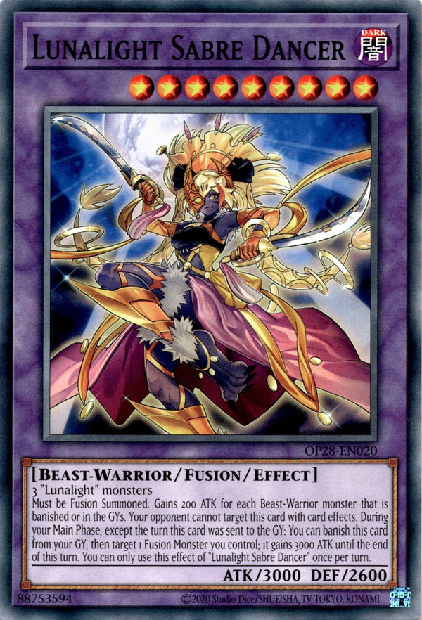 Yugioh Lunalight Sabre Dancer OP28-EN020 Common 1st Edition NM
