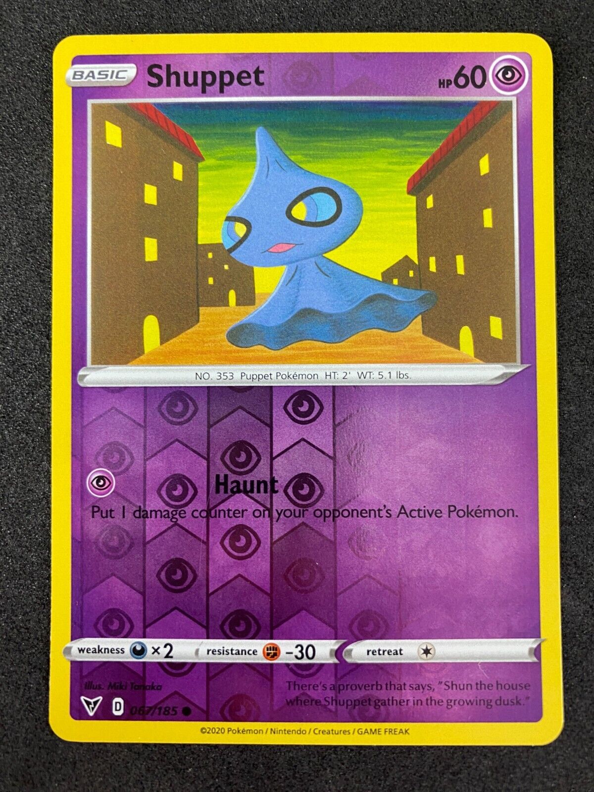 Pokemon Shuppett 067/185 Vivid Voltage Reverse Holo NM