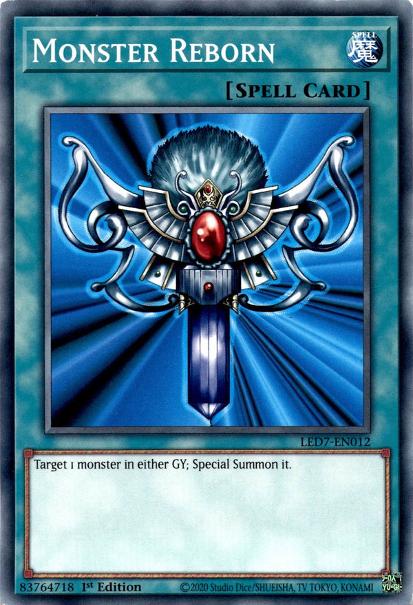 Yugioh Monster Reborn LED7-EN012 Common 1st/unl Edition LP/NM