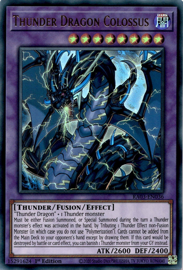 Yugioh Thunder Dragon Colossus RA03-EN036 Ultra Rare 1st Edition NM