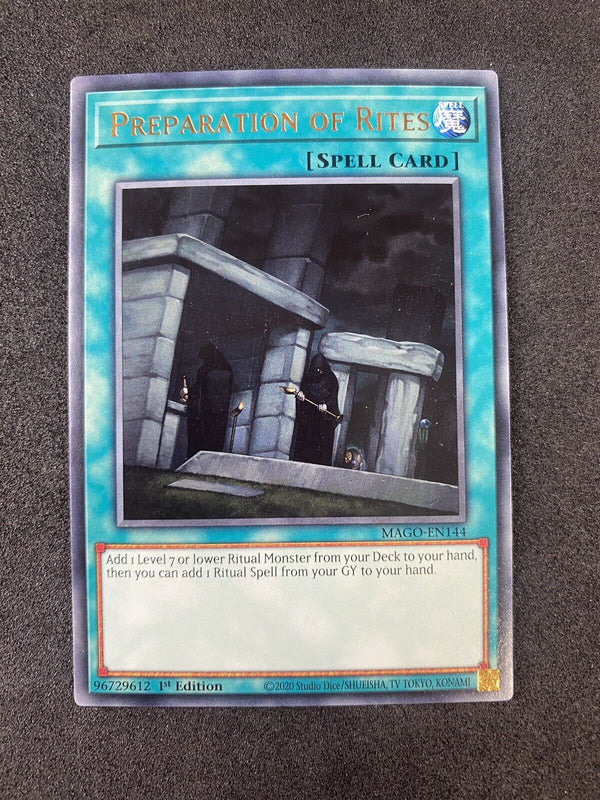 Yugioh Preparation of Rites MAGO-EN144 1st Edition Gold Rare NM-Mint