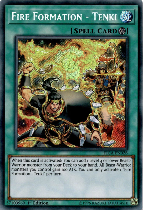 Yugioh Fire Formation - Tenki FIGA-EN028 Secret Rare 1st Edition NM